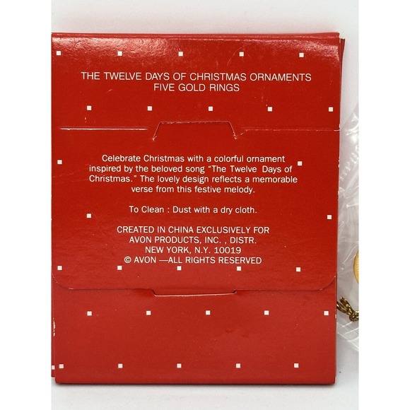 Avon The Twelve Days Of Christmas Ornament Five Gold Rings - Picture 4 of 5